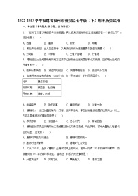 2022-2023学年福建省福州市晋安区七年级（下）期末历史试卷（含解析）