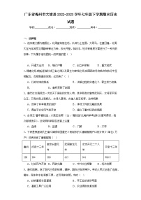 广东省梅州市大埔县2022-2023学年七年级下学期期末历史试题（含答案）