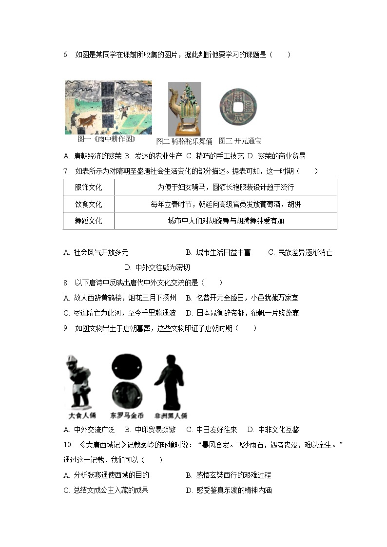 2022-2023学年广东省深圳市宝安区海湾中学七年级（下）期中历史试卷（含解析）02