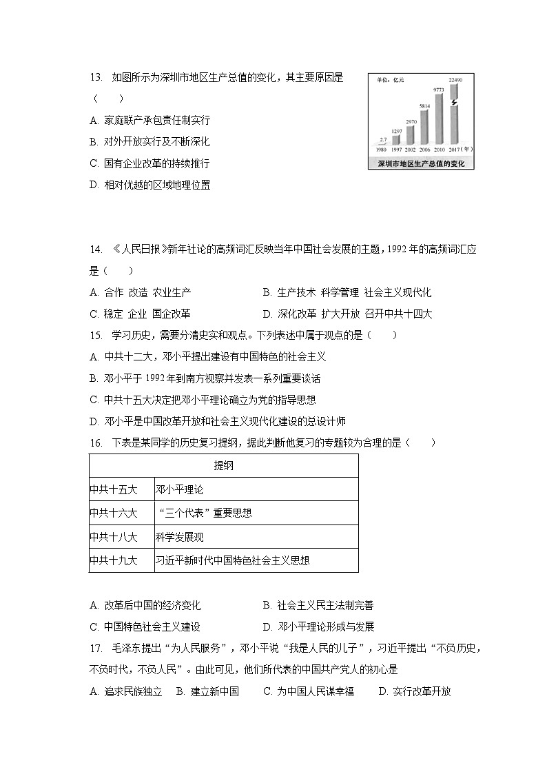 2022-2023学年福建省泉州市南安市八年级(下)期末历史试卷(含解析)第3页