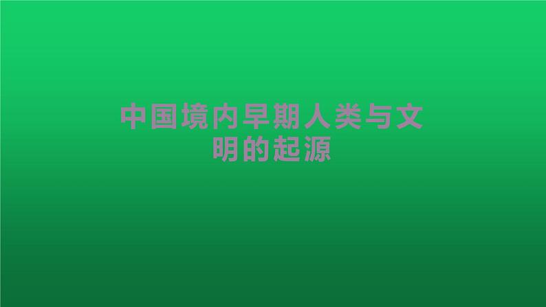 《史前时期:中国境内早期人类与文明的起源》单元提升复习课件第1页