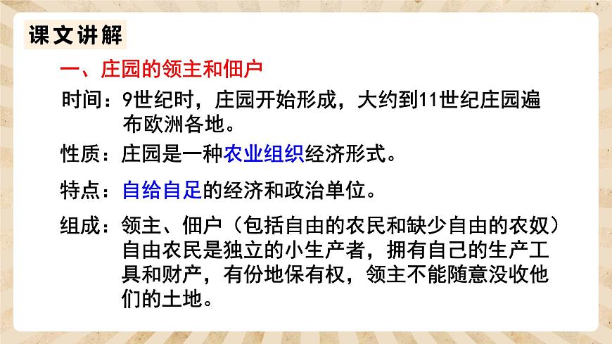 人教部編版歷史九年級上冊8.《西歐莊園》課件第3頁