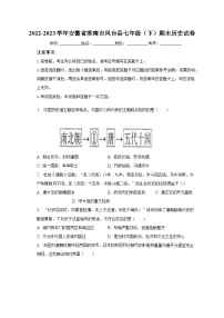2022-2023学年安徽省淮南市凤台县七年级（下）期末历史试卷（含解析）
