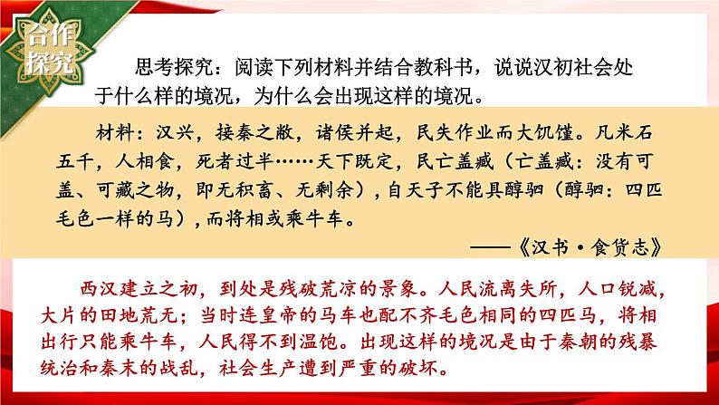部编版七年级历史上册 3.11 《西汉建立和“文景之治” 》课件04