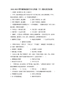2022-2023学年青海省西宁市七年级(下)期末历史试卷(含解析)