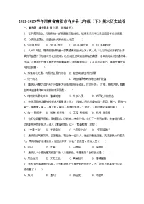 2022-2023学年河南省南阳市内乡县七年级(下)期末历史试卷(含解析)