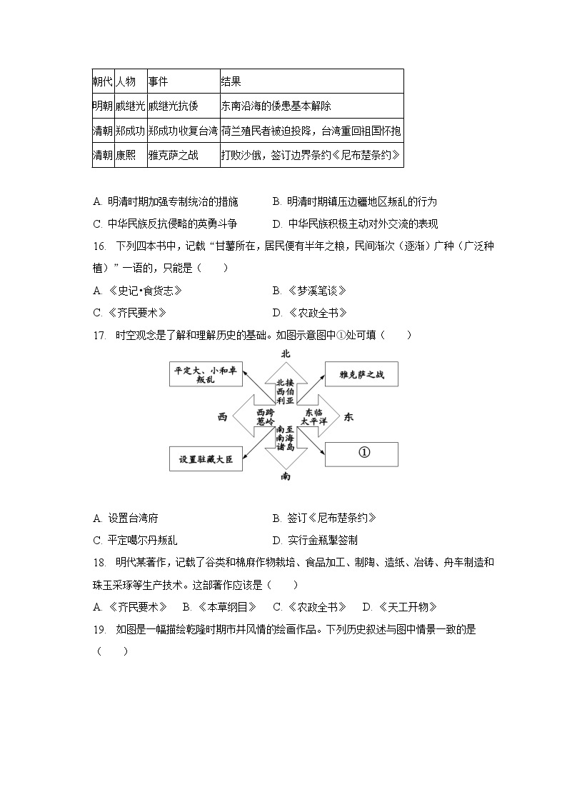 2022-2023学年河南省南阳市内乡县七年级（下）期末历史试卷（含解析）03