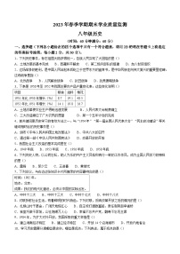 广西壮族自治区钦州市浦北县2022-2023学年八年级下学期期末历史试题（含答案）