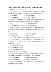 2022-2023学年河北省沧州市八年级（下）期末历史试卷（含解析）
