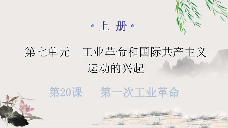人教版世界历史九年级上册第七单元工业革命和国际共产主义运动的兴起第20课第一次工业革命课件第1页
