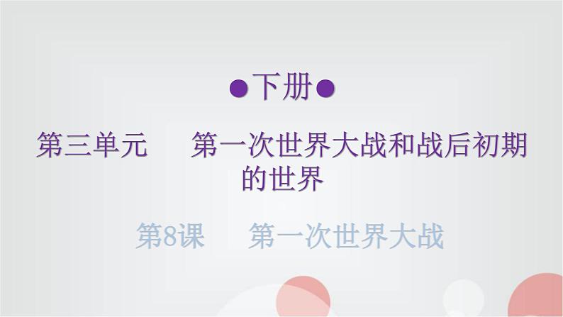 人教版世界历史九年级下册第三单元第一次世界大战和战后初期的世界练习课件01