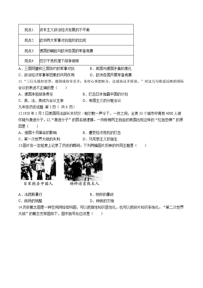 山西省临汾市尧都区2022-2023学年九年级上学期期末历史试题03