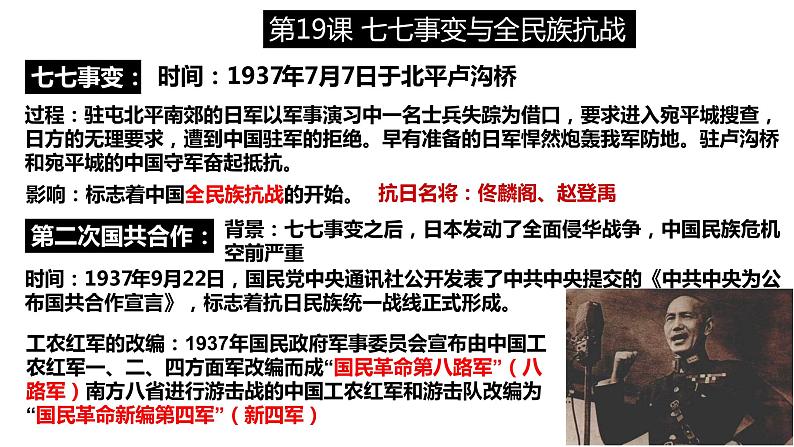 第六单元 中华民族的抗日战争 精品复习课件08