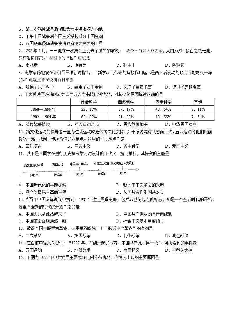 山东省烟台市海阳市2022-2023学年七年级上学期期末历史试题第2页