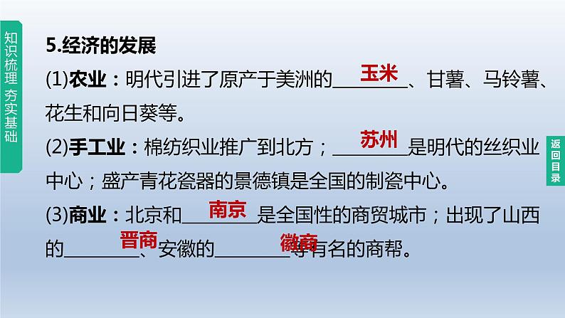 中考历史总复习一轮复习课件:主题07 明清时期:统一多民族国家的巩固与发展(含答案)06