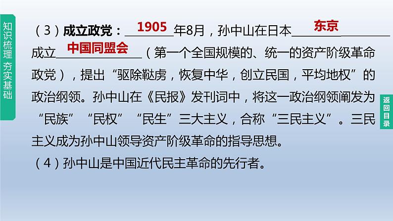 中考历史总复习一轮复习课件:主题10 资产阶级民主革命与中华民国的建立(含答案)04