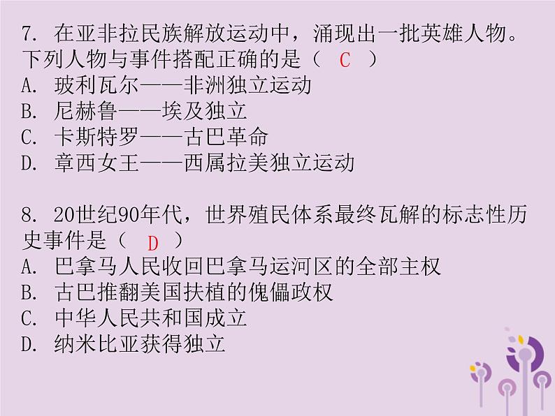 中考历史一轮复习课件 世界现代史主题三冷战和美苏对峙的世界冷战结束后的世界习题(含答案)第5页