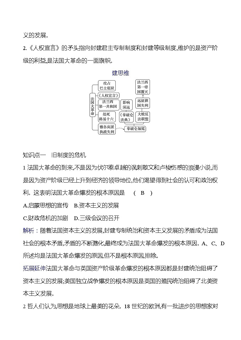 第六单元  第十九课   法国大革命和拿破仑帝国 同步练习2023-2024 部编版历史 九年级上册02