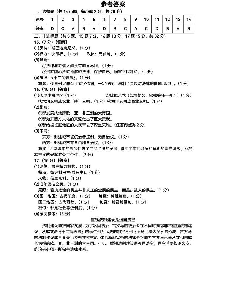 历史答案第1页