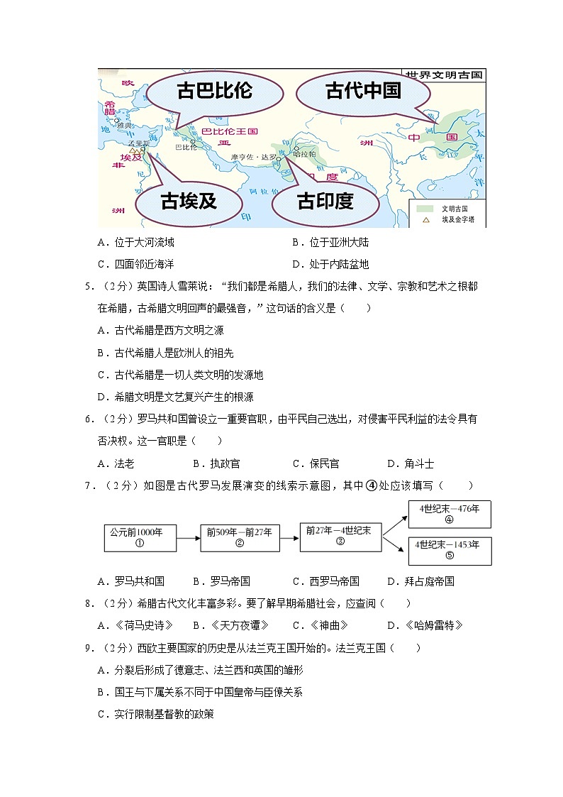 2023-2024学年山东省东营市广饶实验中学八年级上学期第一次月考历史试卷(五四学制)02
