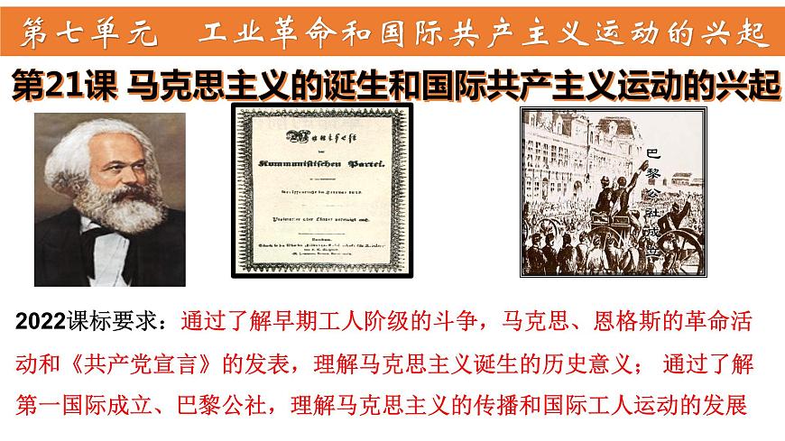 第21課 馬克思主義的誕生和國際共產(chǎn)主義運(yùn)動的興起第1頁