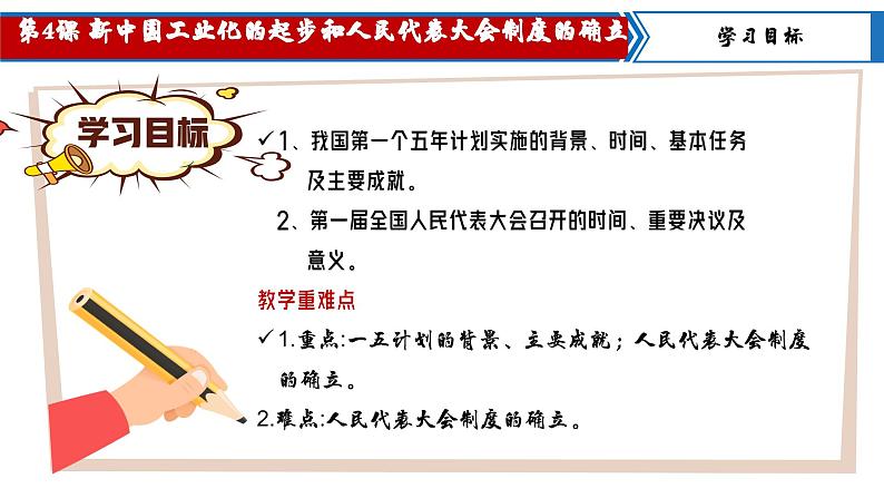 【核心素养目标】部编版初中历史八下 第4课新中国工业化的起步和人民代表大会制度的确立 +课件+教案+课时训练(含答案)02