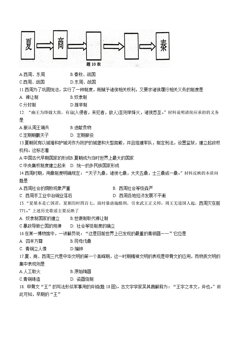 广东省茂名市信宜市2023-2024学年七年级上学期期中历史试题03