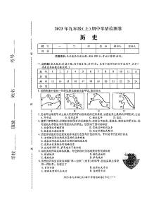 湖南省邵阳市2023-2024学年九年级上学期11月期中历史试题