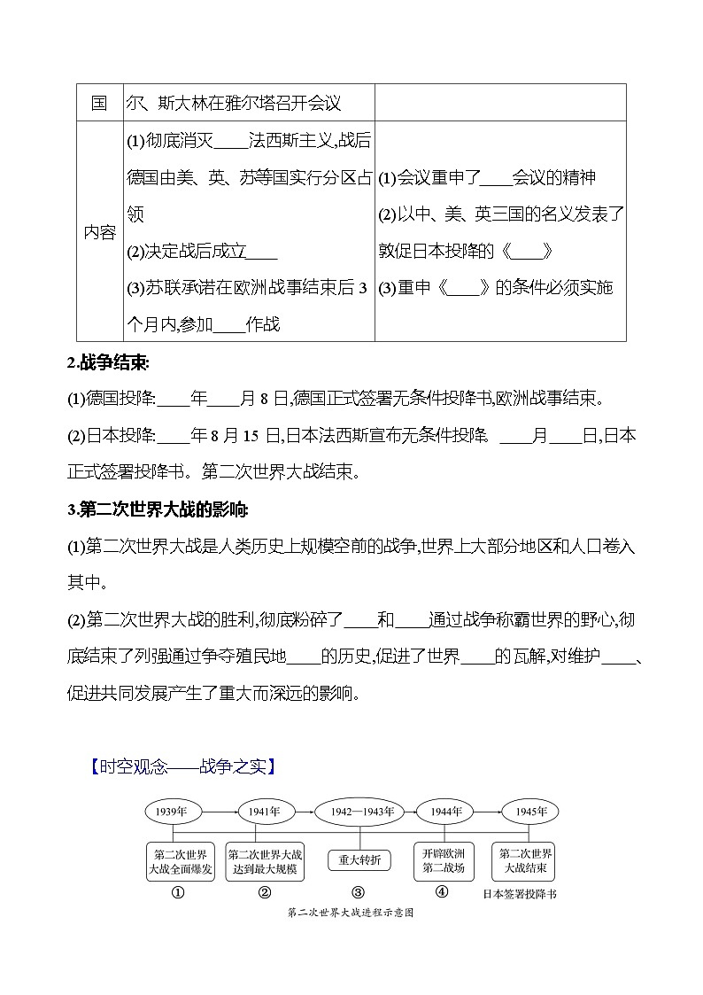 九年级下册 第四单元 第15课 第二次世界大战 导学案 2023-2024学年 初中历史03