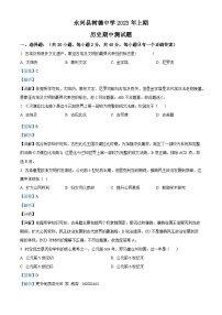 湖南省郴州市永兴县树德教育集团2023-2024学年九年级上学期期中历史试题（解析版）