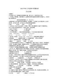 河南省商丘市柘城县2023-2024学年九年级上学期11月期中历史试题（含答案）