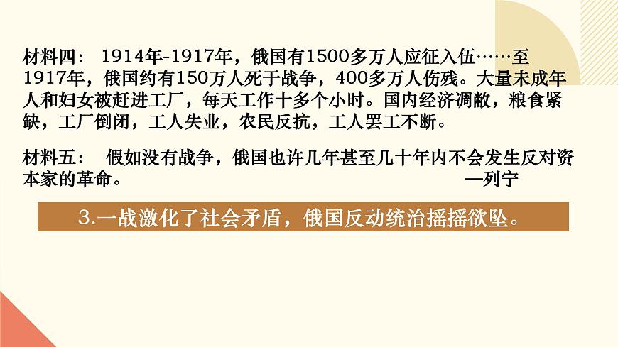 人教版初中歷史九年級第九課 列寧與十月革命課件第3頁