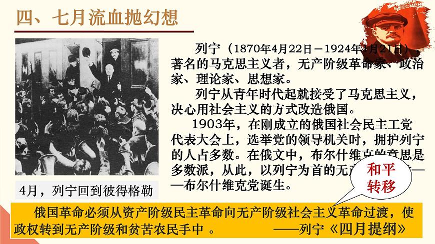 人教版初中歷史九年級第九課 列寧與十月革命課件第7頁