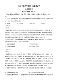 广西壮族自治区北海市银海区2023-2024学年上学期九年级历史10月月考试题