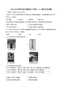 2022-2023学年北京市朝阳区八年级（上）期末历史试题（含答案解析）