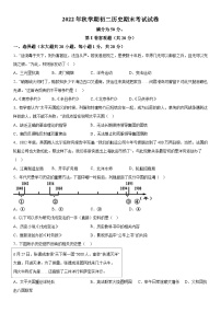 江苏省无锡市滨湖区2022-2023学年八年级上册期末历史试卷（含解析）