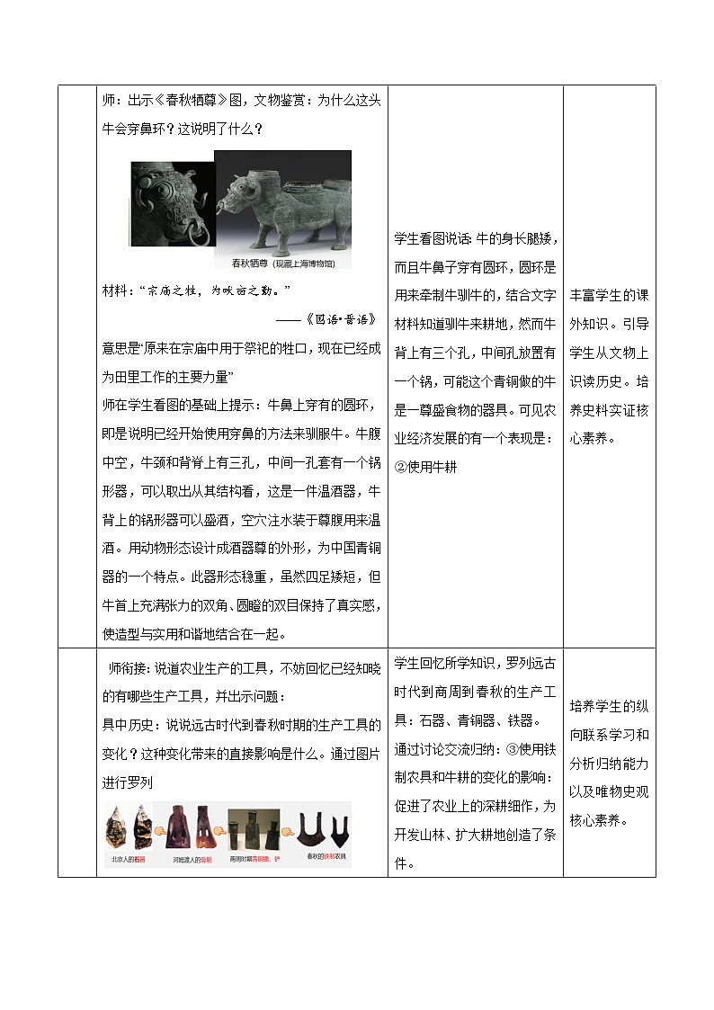 第6课动荡的春秋时期  教学设计(表格式)2023年秋部编版七年级上册历史第3页