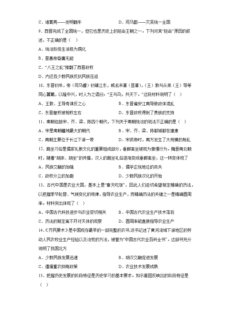 江苏省南通市启东市长江中学2023-2024学年七年级上学期12月月考历史试题(含解析)第2页