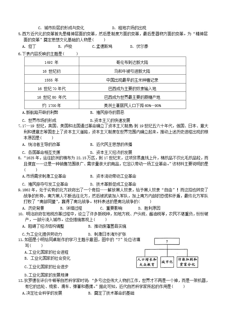 内蒙古自治区呼和浩特市赛罕区2023-2024学年部编版九年级上学期期末历史试题(含答案)第2页