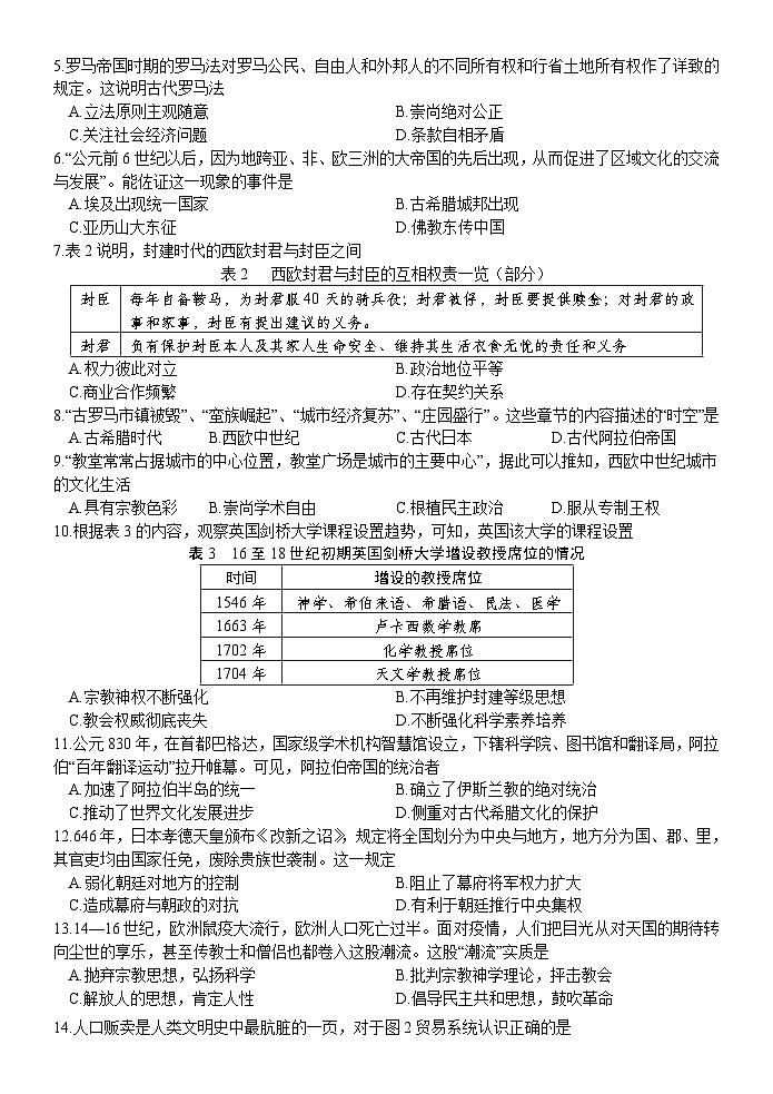 福建省漳州市华安县正兴学校2023-2024学年九年级上学期期末模拟预测历史试题第2页