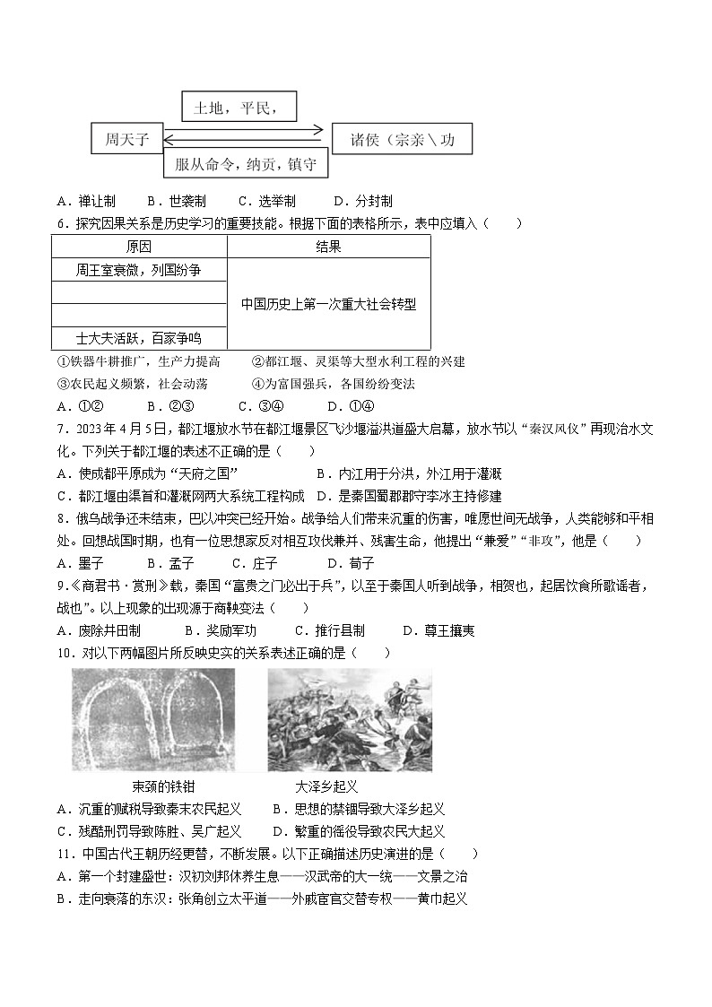 河北省张家口市宣化区2023-2024学年七年级上学期期末历史试题第2页