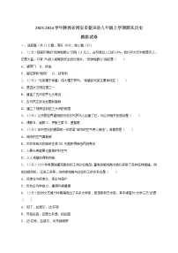 2023-2024学年陕西省西安市蓝田县九年级上册期末历史模拟试卷(含解析)