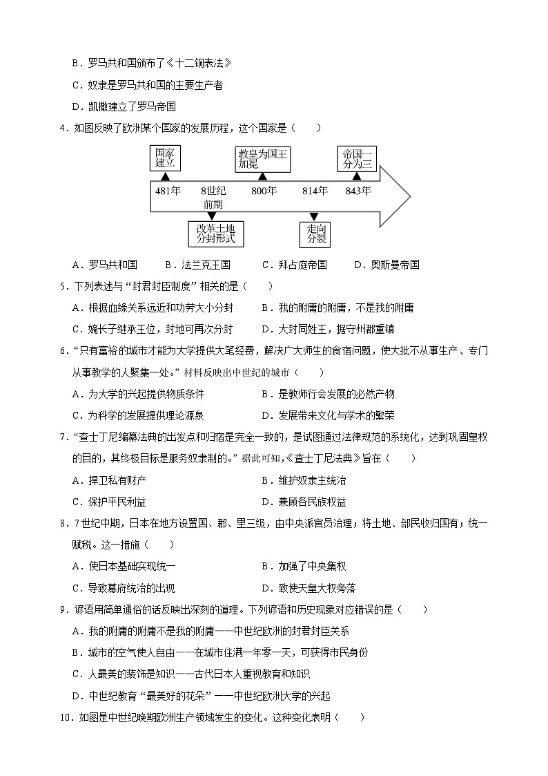 2023-2024学年人教部编版统编版九年级上学期期中学情调研历史试题(含答案解析)第2页