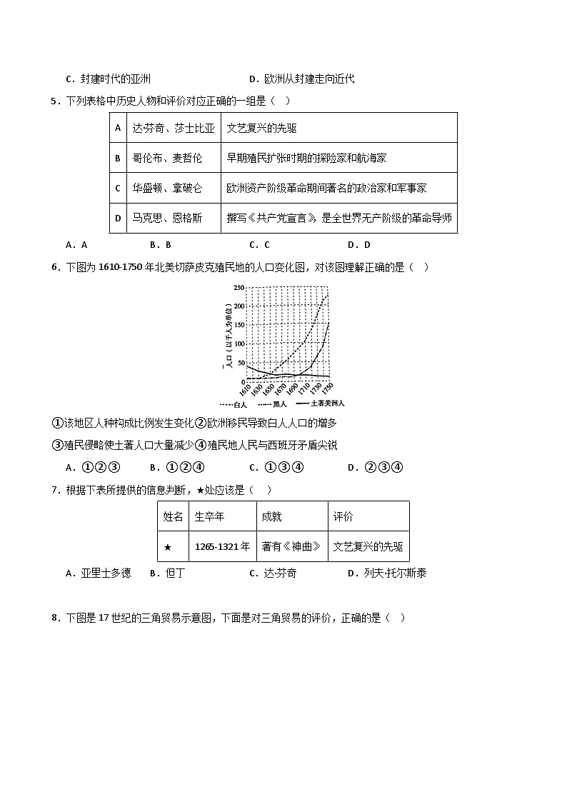 九年级历史开学摸底考(北京专用)(考试版) 第2页