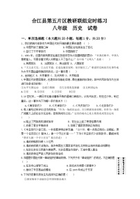 四川省泸州市合江县第五片区2021-2022学年八年级上学期期末考试历史试题