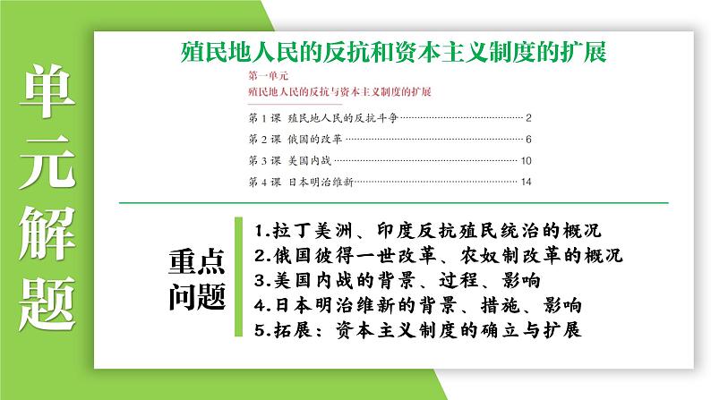 九年级下册第一单元 殖民地人民的反抗与资本主义制度的扩展-2024年中考历史一轮复习课件(部编版)第5页