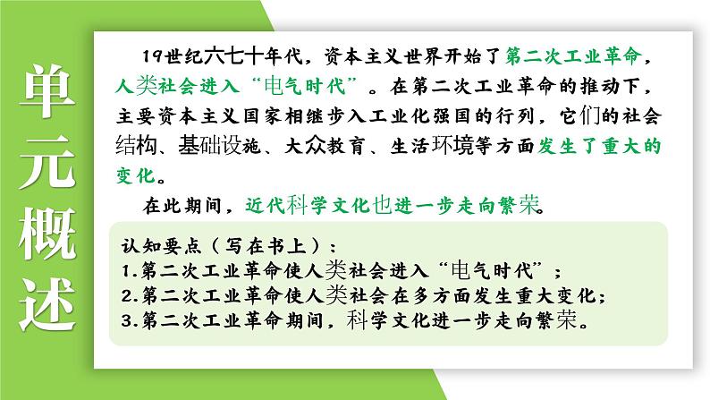 九年级下册第二单元 第二次工业革命和近代科学文化-2024年中考历史一轮复习课件(部编版)第3页