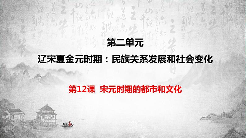 统编版历史七年级下册 第12课 宋元时期的都市和文化课件01