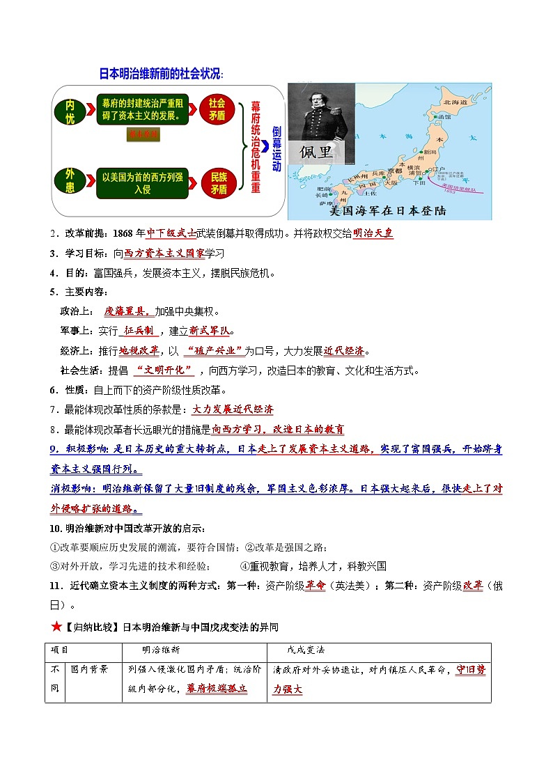 【核心素养】 人教部编版历史九年级下册4《 日本明治维新》课件+学案03