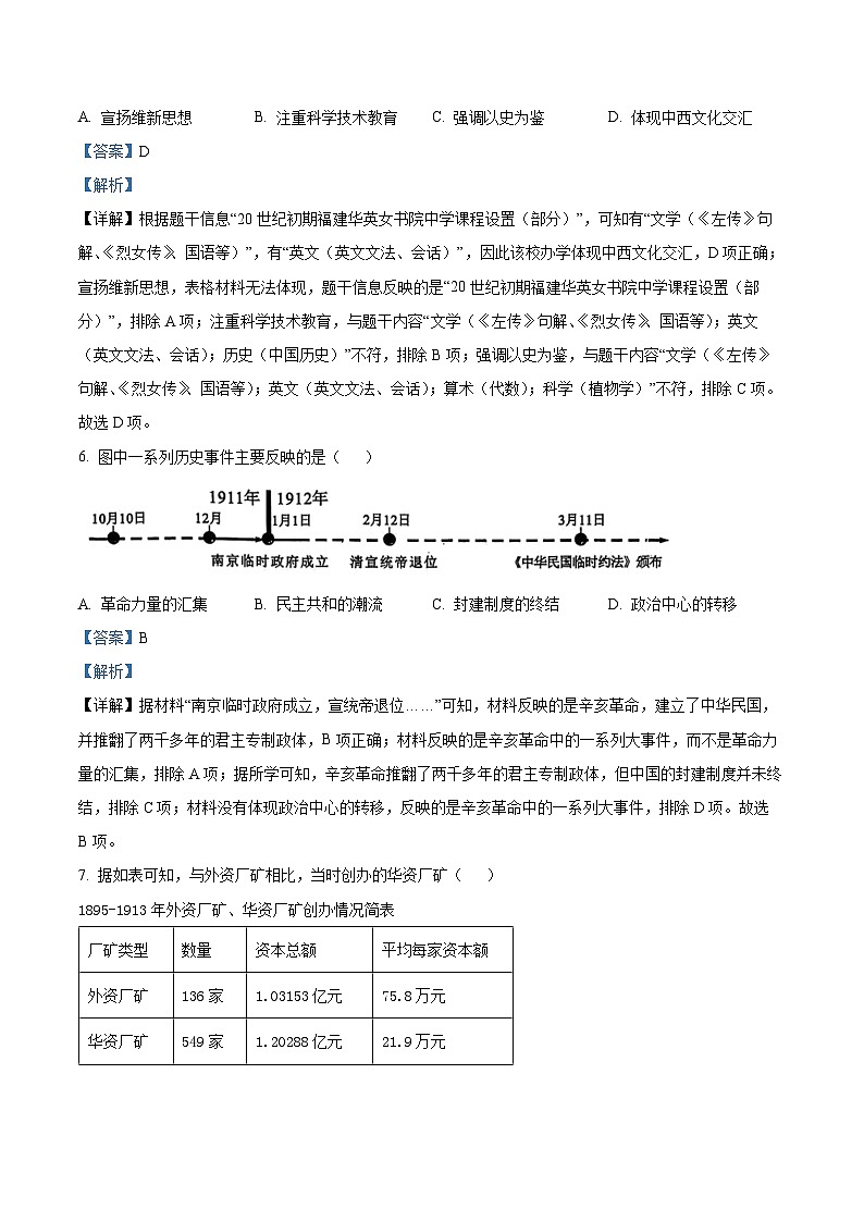 2024年福建省福州市九年级适应性练习历史试卷第3页